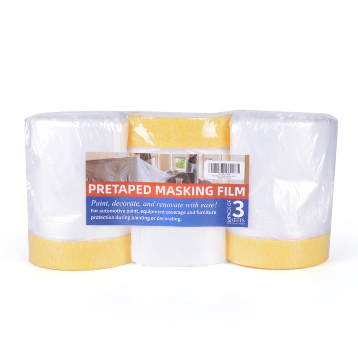 TAPEBEAR Abdeckfolie Mit Klebeband 3 Rollen, Transparent malerabdeckfolie, Selbstklebende Malerband