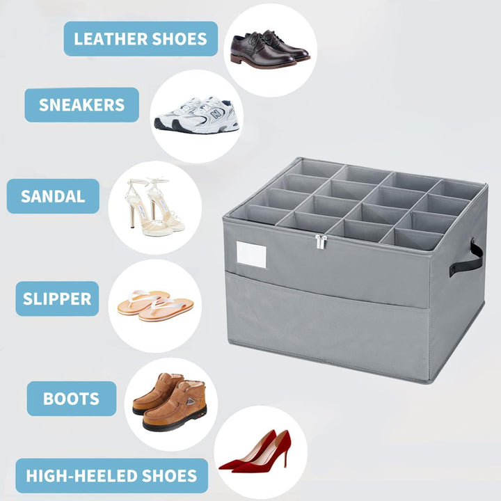 Schuhorganizer für Closet, Passt 16 Paare, grosse Schuhschrank, Schuhbox mit Durchsichtigem Deckel,