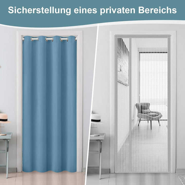 Lapalife Blackout Türvorhang mit Ösen,Raumverdunkelung Thermisch isolierter Vorhang Drapierung für T