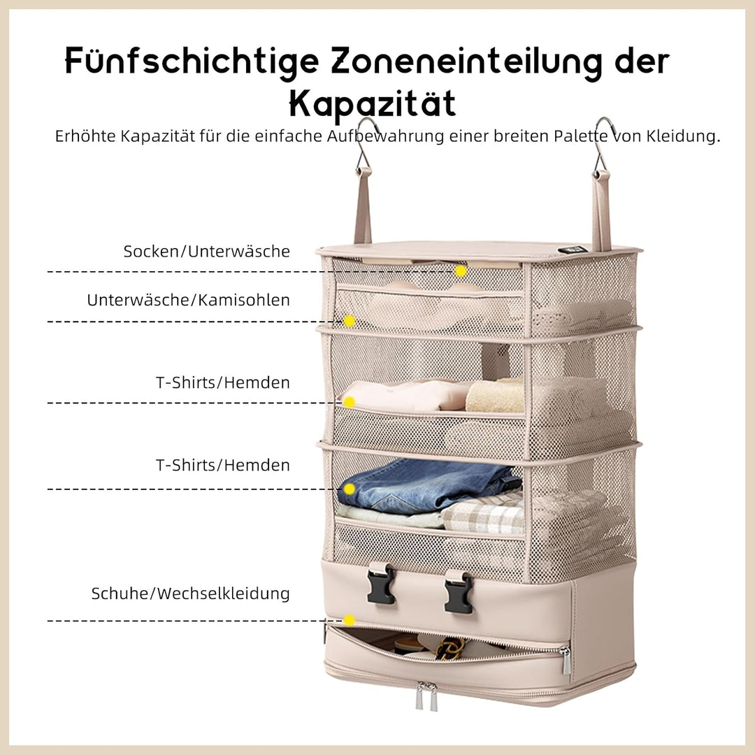 ACESOME Compression Koffer Organizer, Koffer-Organizer, Camping Organizer Hängend, Faltbar Regal Han