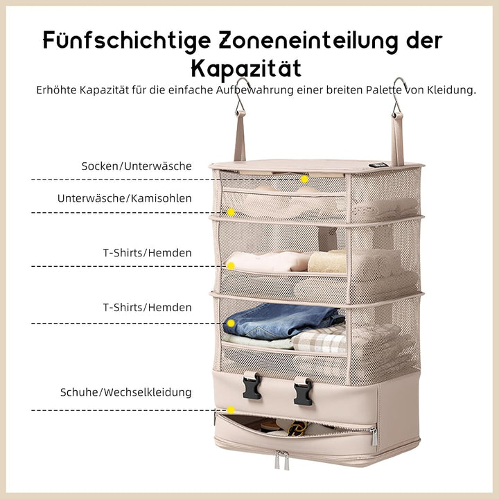 ACESOME Compression Koffer Organizer, Koffer-Organizer, Camping Organizer Hängend, Faltbar Regal Han