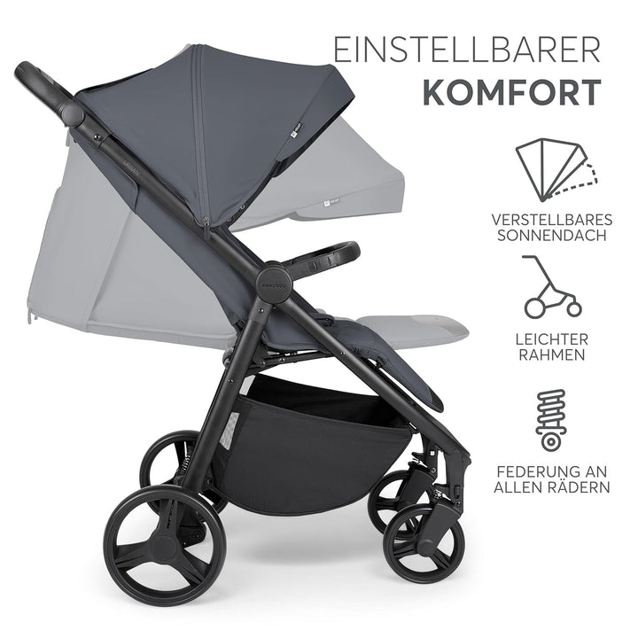 KikkaBoo Reisebuggy Kinderwagen URBAN, Buggy mit Liegefunktion ab Geburt bis 22 kg, Klein Zusammenkl
