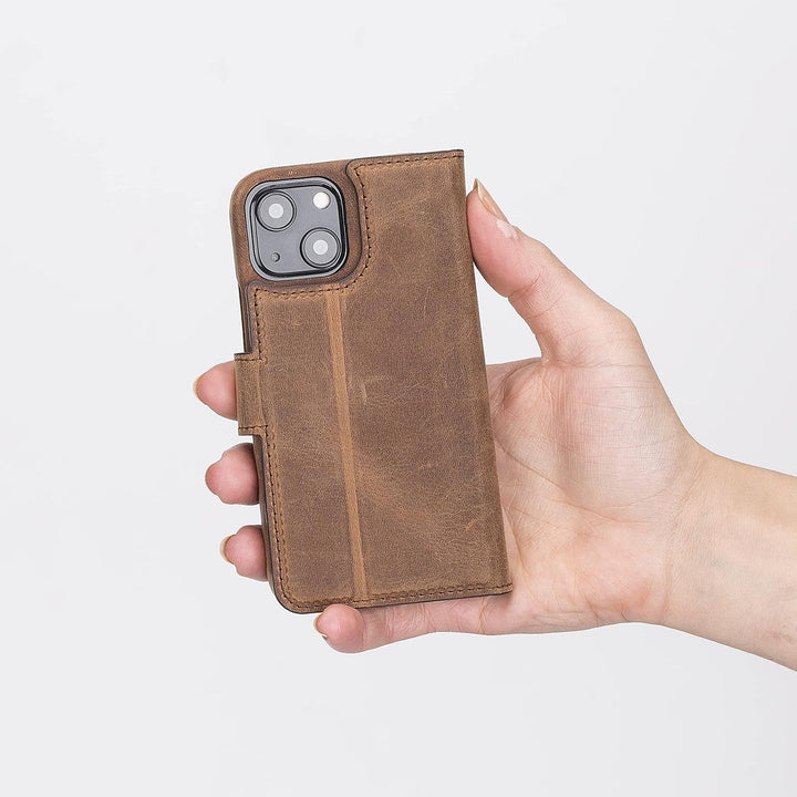 Solo Pelle Lederhülle kompatibel für iPhone 13 Mini in 5.4 Zoll abnehmbare Hülle (2in1) inkl. Karten
