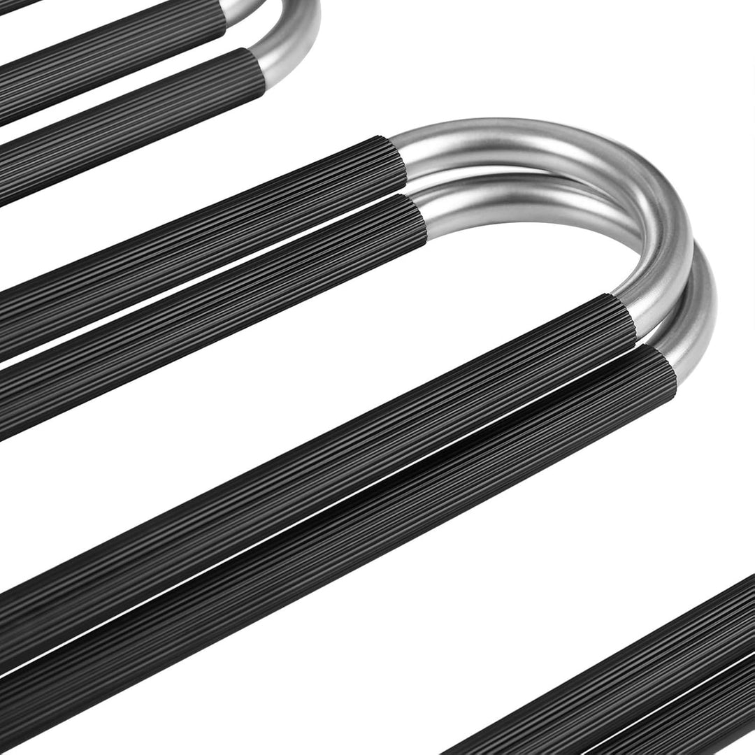 SONGMICS HosenbÜgel platzsparend, 6er Set, Mehrfach-KleiderbÜgel aus Metall, fÜr je 5 Hosen, S-Form,