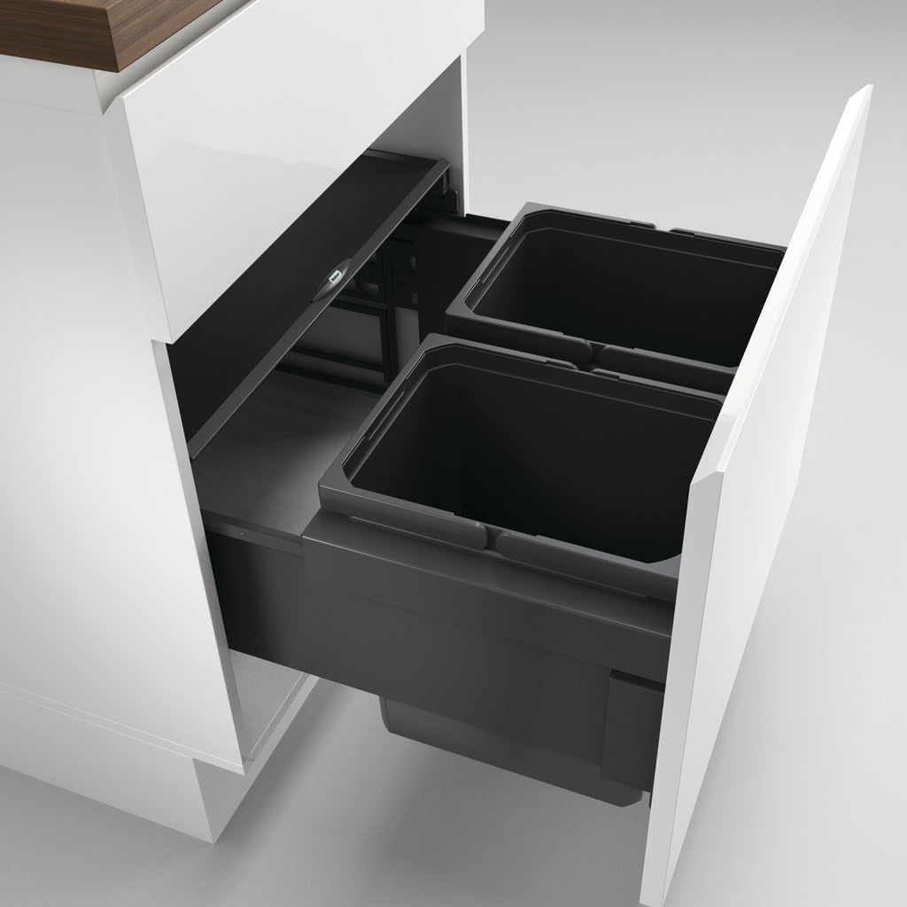 NABER Cox® Base 360 K/600-2 ohne Biodeckel Abfallsammler/Anthrazit / 2x 15,5 L