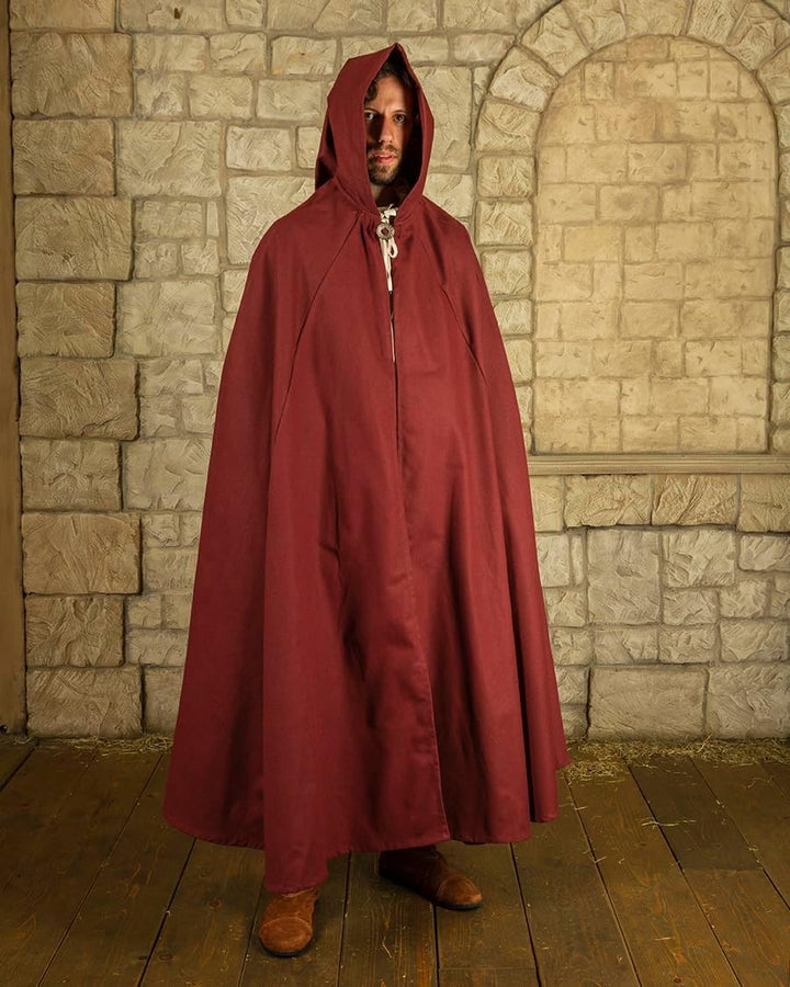 MYTHOLON Gora Umhang mit Kapuze, Kostüm aus Canvas, Mittelalter LARP, Verkleidung Damen Herren, Bord