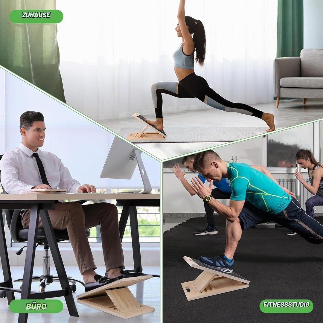 Wadendehner aus Holz, Professionelle Stretch and Mobility Board mit 5 verstellbaren Winkeln, Rutschf
