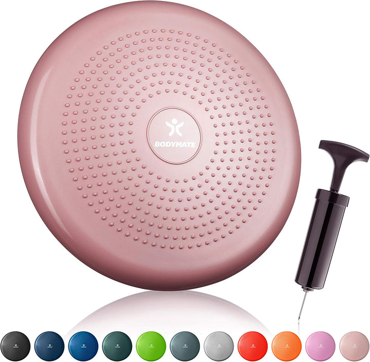 BODYMATE Ballsitzkissen inkl. Pumpe 34cm Durchmesser - Balance-Kissen, Luftkissen, Balance Pad, Nopp