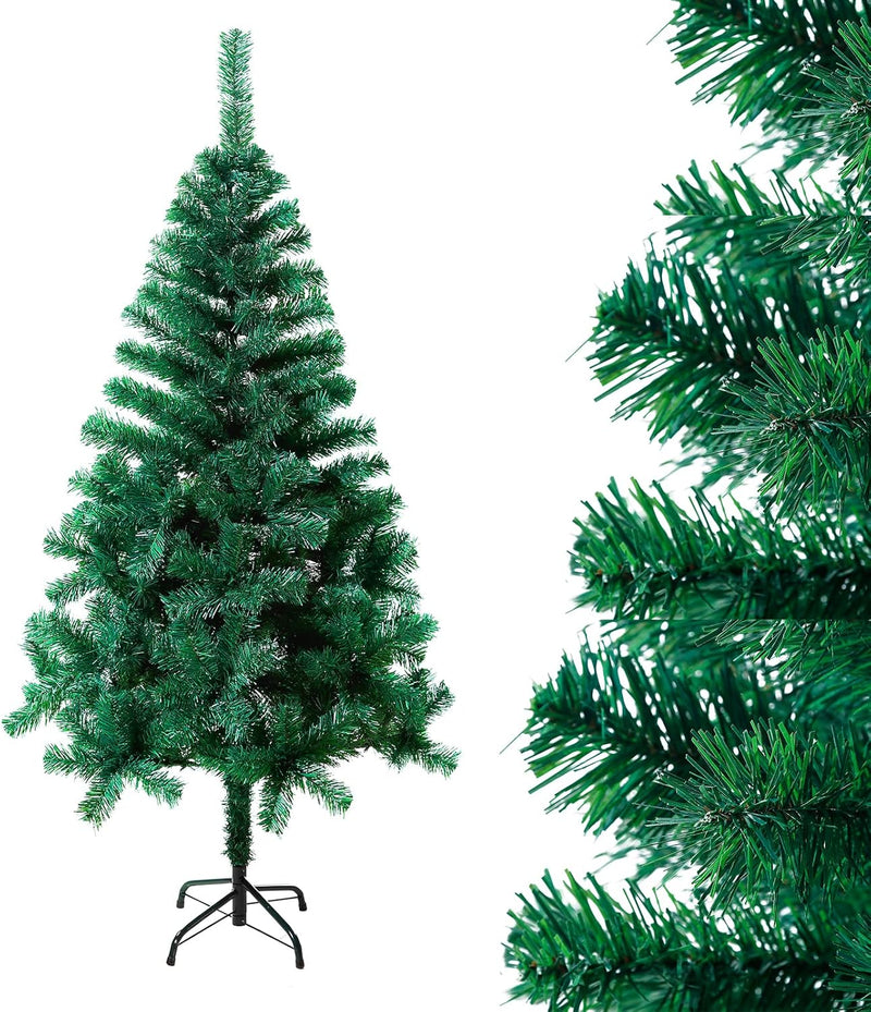 LARS360 150cm Künstlicher Weihnachtsbaum, Christbaum Tannenbaum mit Metallständer, Christbaum PVC We