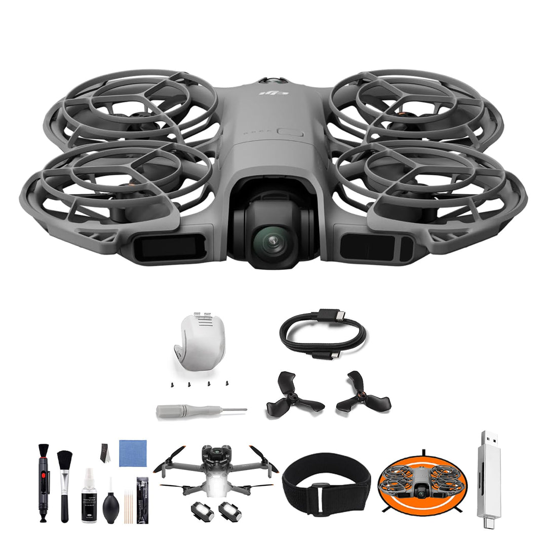 DJI Neo 2 Bundle mit Zubehör, 4K-Drohne für Einsteiger, Leicht und Faltbar, Start und Landung auf de