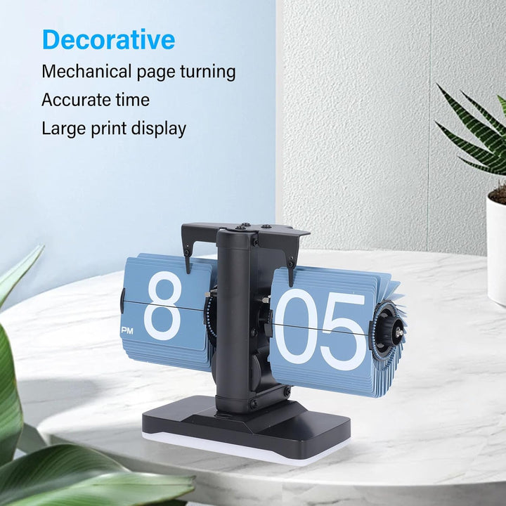 Flip Deskuhr, Retro Digital Flip Down -Uhr mit Verstellbarem Licht für Schlafzimmer -Hausbürodekorat