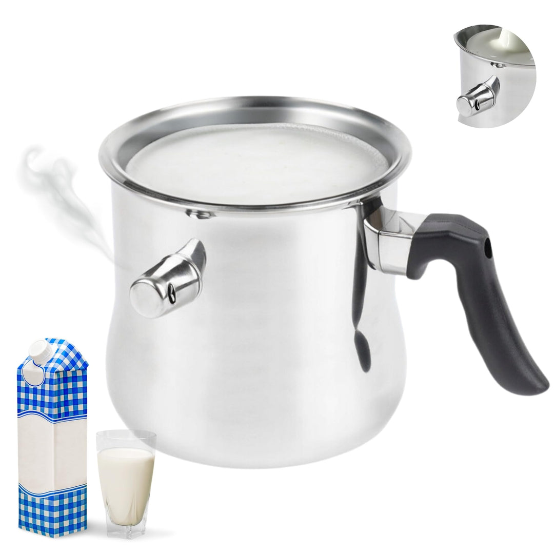 1,5L Milchtopf Simmertopf Edelstahl Kochtopf Wasserbad Simmerntopf Wasserbad mit Flötenkessel Funkti