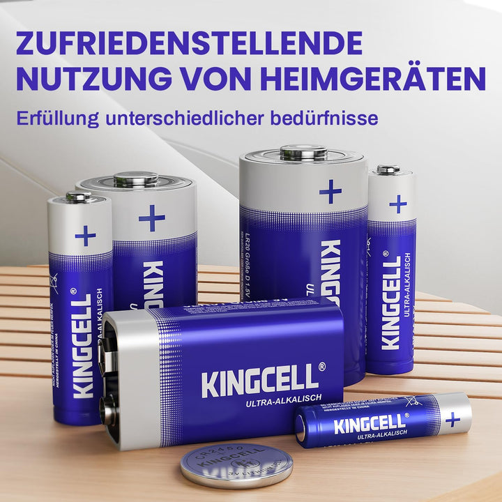 KINGCELL AA Batterien 20 Stück, Hochleistungs Alkaline Batterien AA mit Extrem Langer Lebensdauer, A