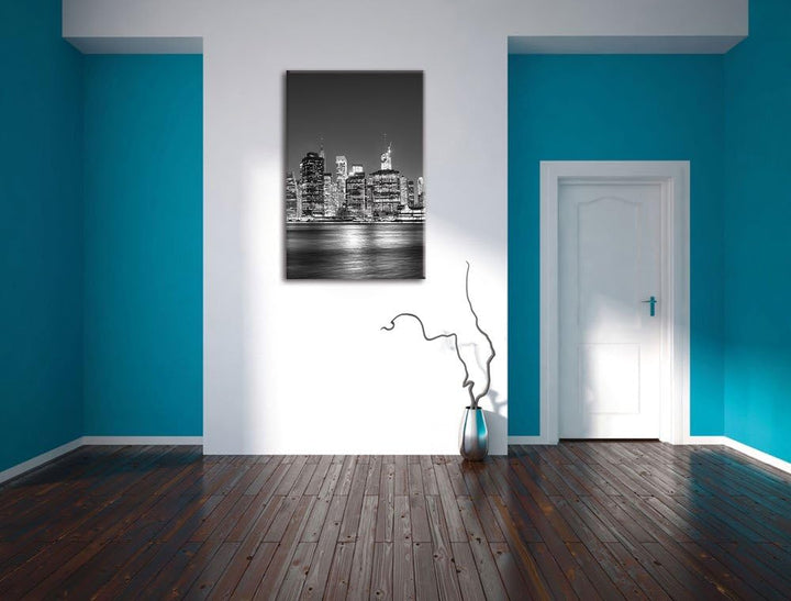 Pixxprint New York City, Format: 100x70 auf Leinwand, XXL riesige Bilder fertig gerahmt mit Keilrahm