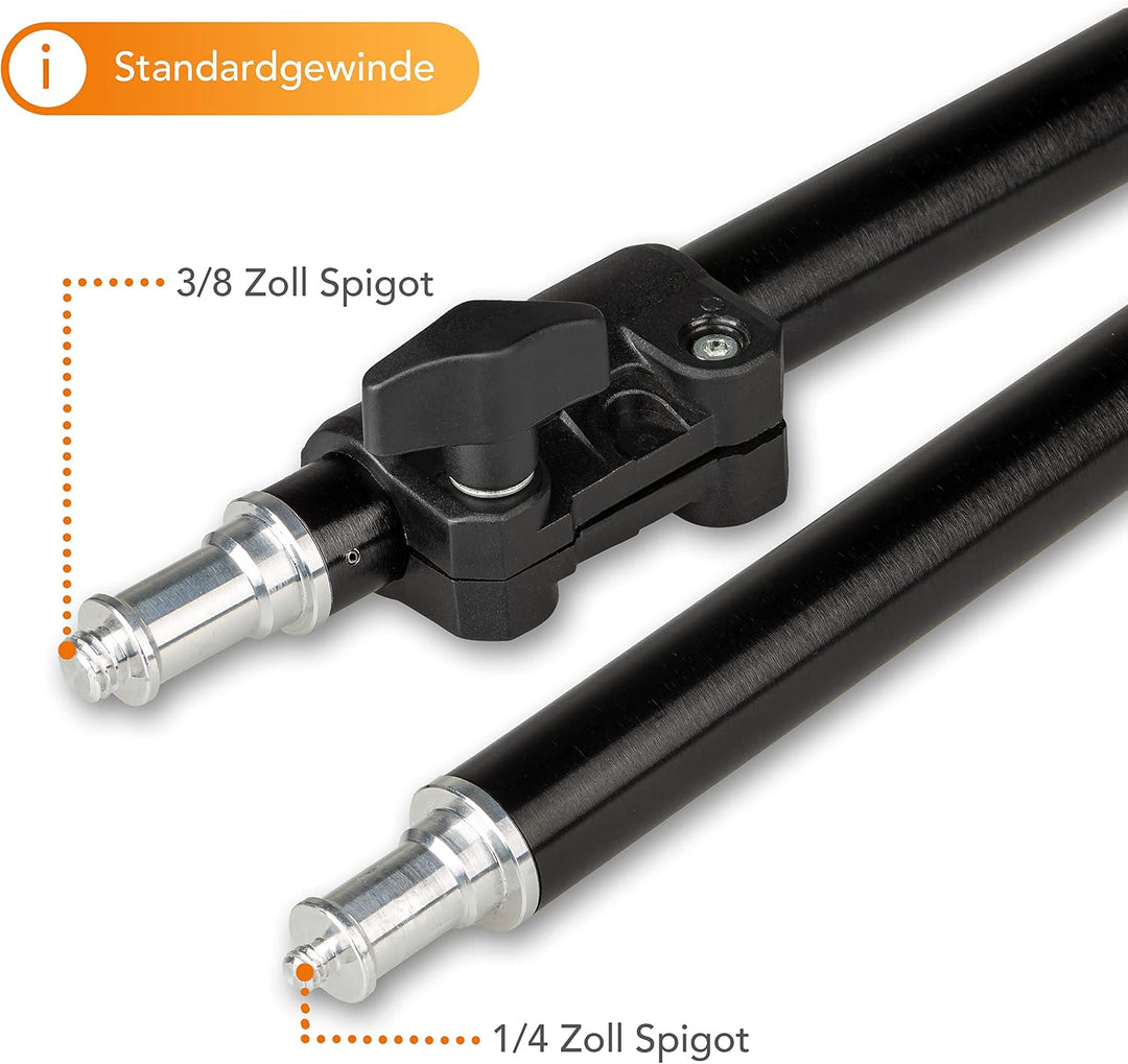 Walimex pro Boden-Lampenstativ mit extra Mittelsäule für Lampen, Kameras, Blitze I 12-90cm Höhe stuf