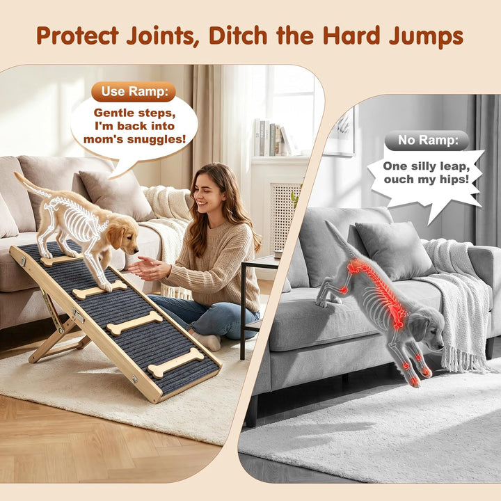 Pawaboo 2026 Verbesserte Hundebrücke Für Couch, Faltbare Kleine Hundebrücke Für Sofa Mit 7 Einstellb