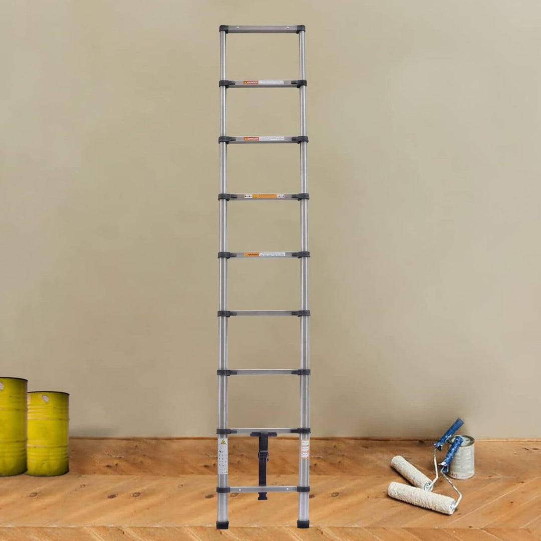 Teleskopleiter ausziehbar 2,6m Höhe Anlege- Klappleiter 150kg Belastbarkeit, 8.5ft Teleskopische Ede