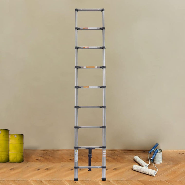 Teleskopleiter ausziehbar 2,6m Höhe Anlege- Klappleiter 150kg Belastbarkeit, 8.5ft Teleskopische Ede