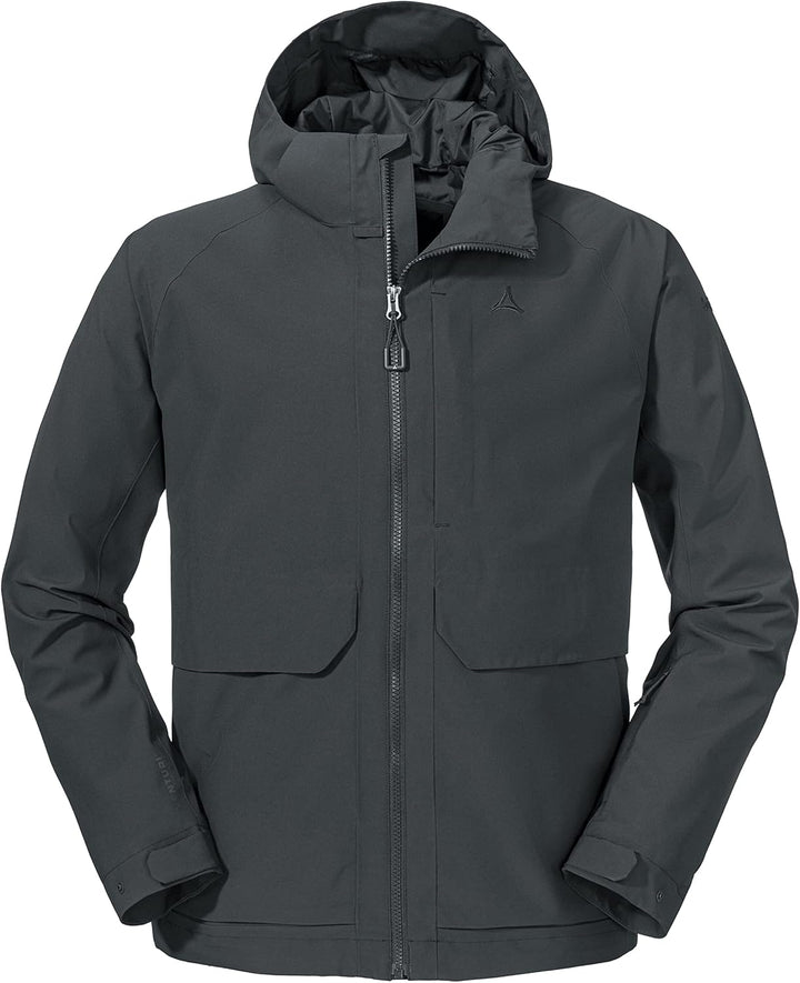 Schöffel Herren Jacket Lausanne M, Funktionsjacke mit Kapuze, wasserdichte, leichte Sommerjacke mit