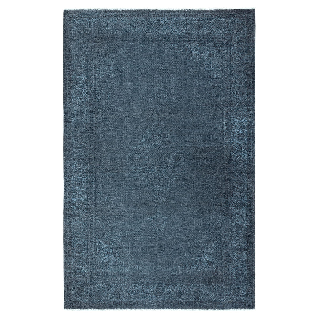 TESSO LIVING Kelim Vintage Teppich Laufer Blau 80 X 145 cm, Waschbar Boho Teppich Super Soft, Modern