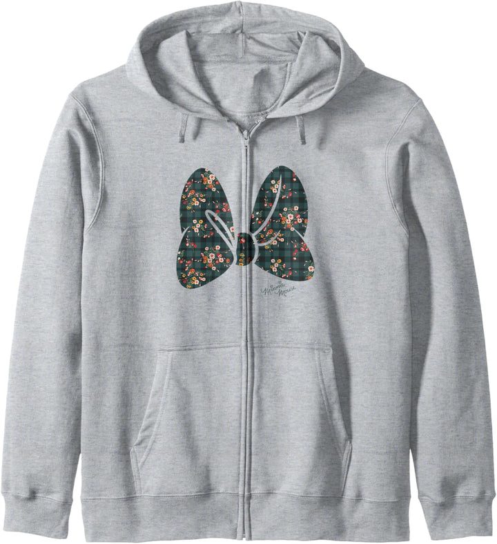 Disney Minnie Mouse Floral Plaid Grosse Schleife Kapuzenjacke