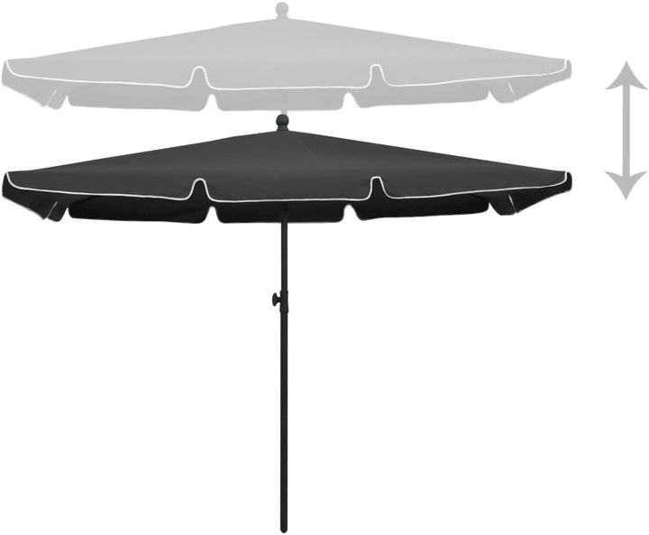vidaXL Sonnenschirm mit Mast Kurbelsystem Gartenschirm Ampelschirm Balkonschirm Strandschirm Marktsc
