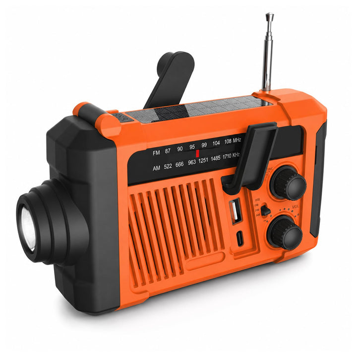 Notfallradio Solarbetriebenes, Kurbelradio mit 2000mAh Akku Powerbank AM/FM Notfall Radio SOS-Alarm