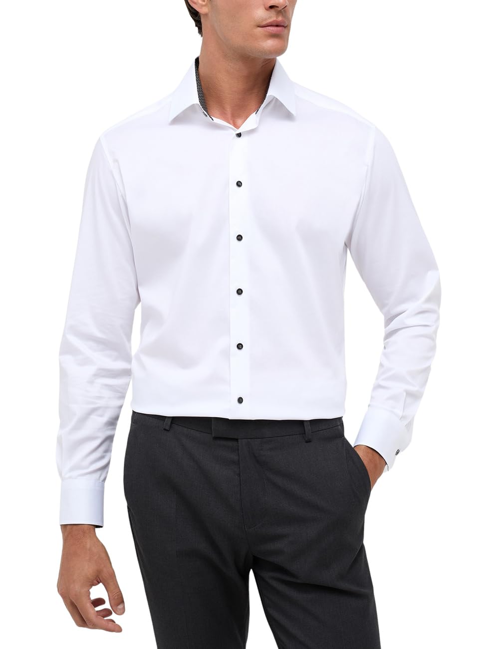 ETERNA Herren Performance Shirt MODERN FIT 38 Weiss, 38 Weiss