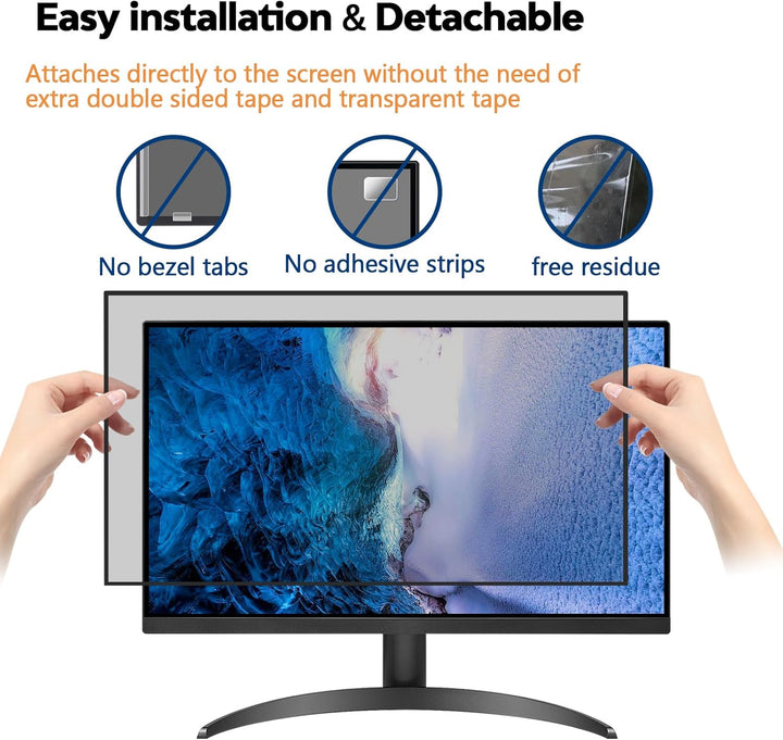 PYS 24 Zoll Blickschutzfolie für 16:9 Ultra-Slim Bezel Monitor Selbstklebend Abnehmbar Blickschutzfi