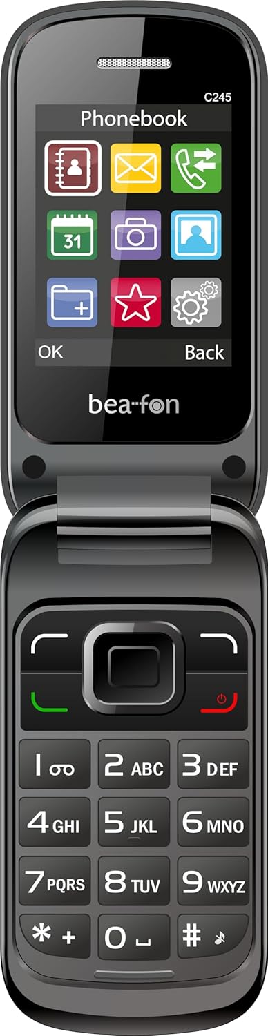 Beafon, C245, Classic Line, Klapphandy, Tastenhandy, XL 2,4" (6,1cm) Farbdisplay, Kamera, schwarz La