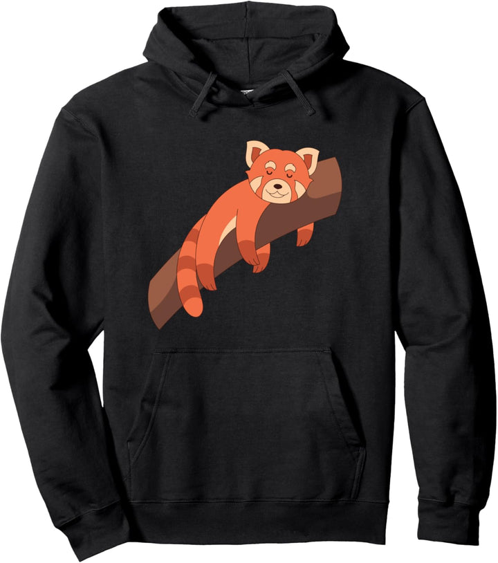 Schlafender Pandabär China Zoo Tier Süsses Roter Panda Pullover Hoodie