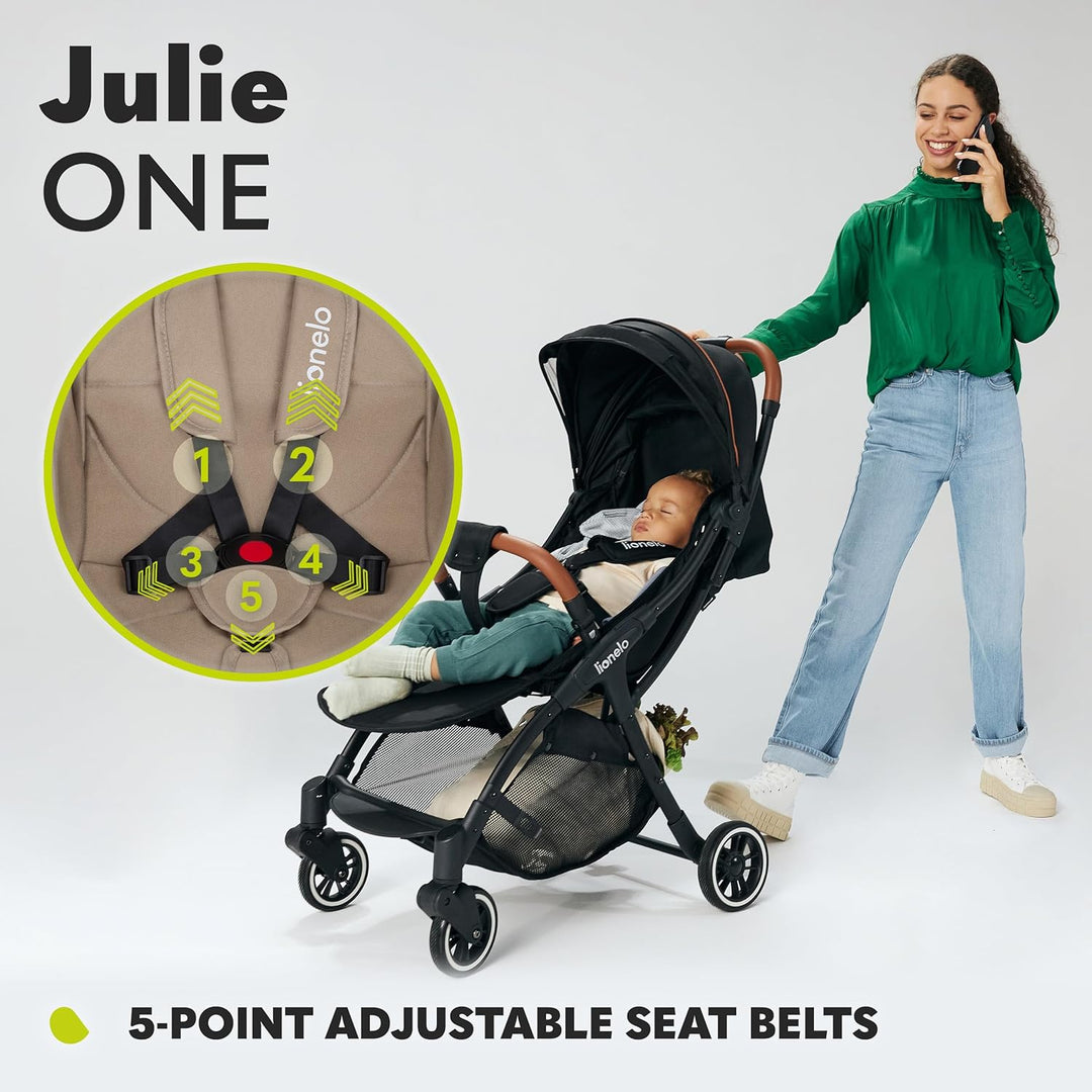 LIONELO Julie One Buggy Kinderwagen bis 22 kg, verstellbare Rückenlehne und Fussstütze, Moskitonetz,