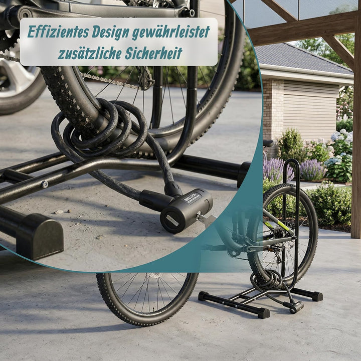 Relaxdays Fahrradständer Boden, Reifenbreite bis 2,5", Fahrrad Ausstellungsständer, Vorder- &amp; Hinter