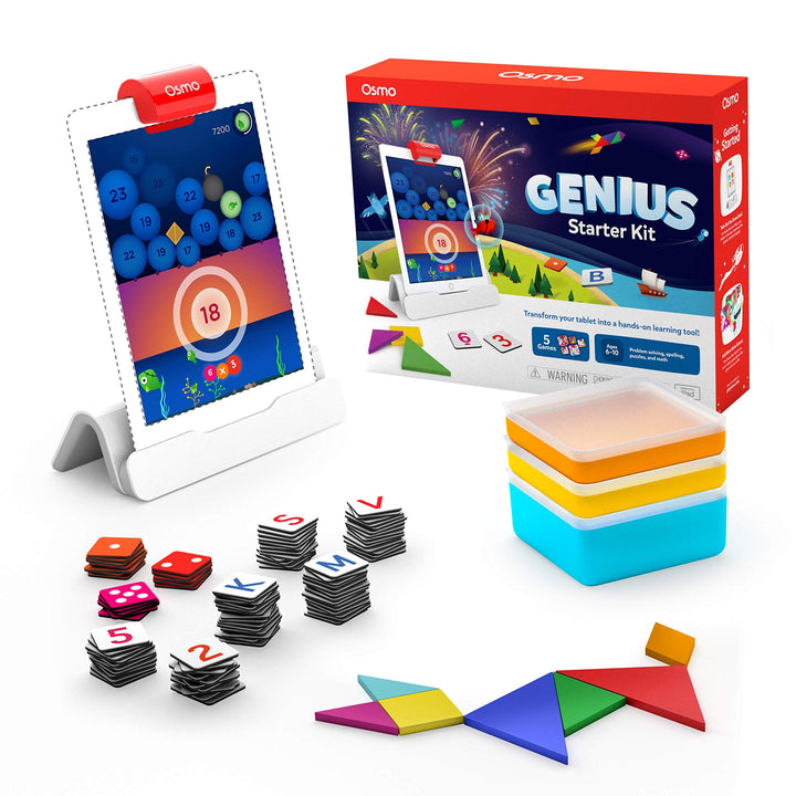 Osmo - Genius Starter Kit for iPad - 5 Educational Learning Games - Ages 6-10 - Math, Spelling, Crea
