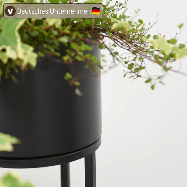 VIVANNO Blumentopf auf Ständer mit Beinen Füssen Gestell Elevate Cross 79 cm, Schwarz Schwarz Matt 7
