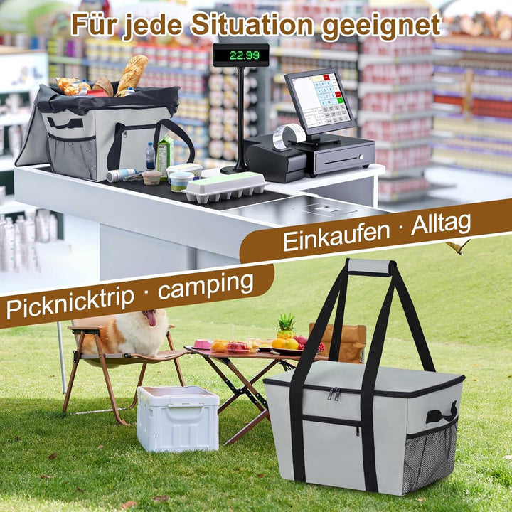 Coolerbag – Kühltasche aus hochwertigem Polyestergewebe, Large Cool Bag with Hard Bottom, Portable F