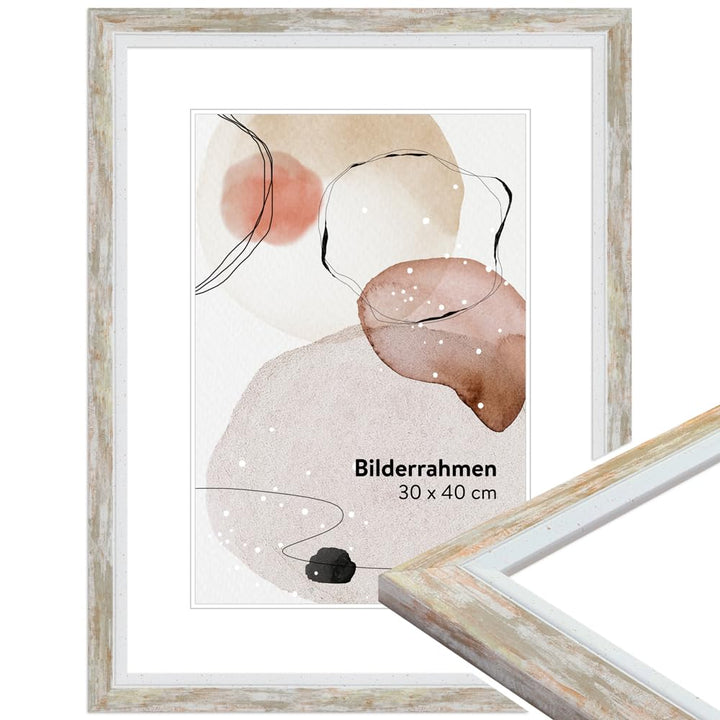 WANDStyle Bilderrahmen Modern 40x50cm I Farbe: Taupe I Fotorahmen I klassischer Bilderrahmen I Made