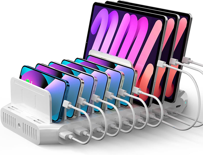 Unitek USB C Ladestation, 120 W, 10 Ports, Typ C, für mehrere Geräte, iPhone, Smartphones, Tablets,