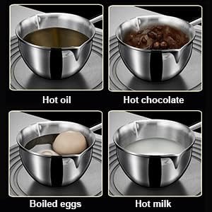 Butterschmelztopf,Kleine Milchpfanne, Butterwärmer, alles in einem, flacher Induktionsboden, Edelsta