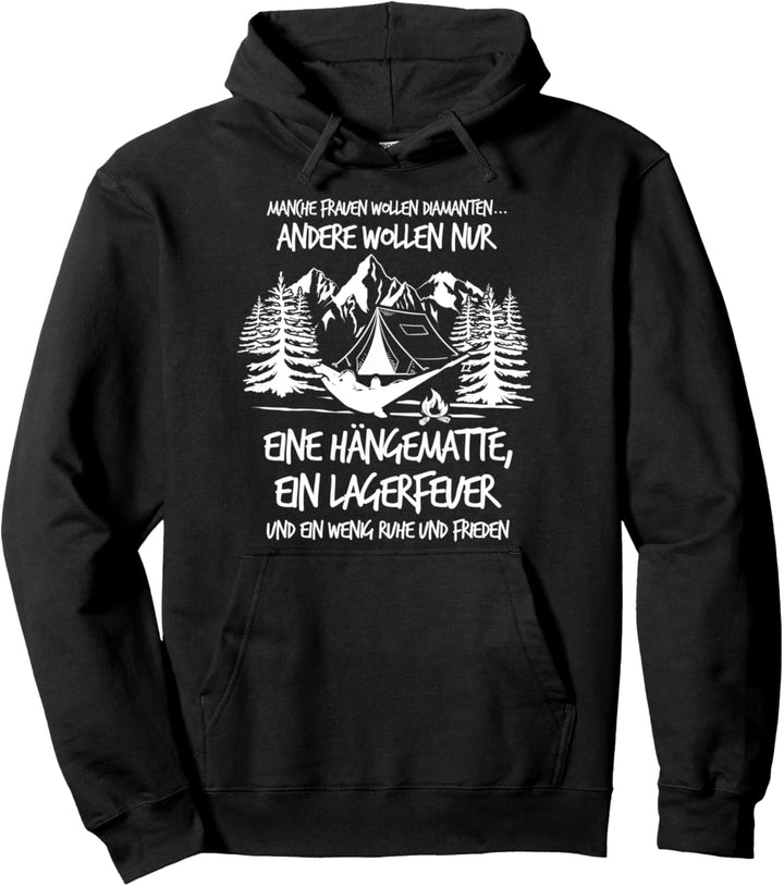 Frauen: Hängematte statt Diamanten - Camping Wandern Pullover Hoodie