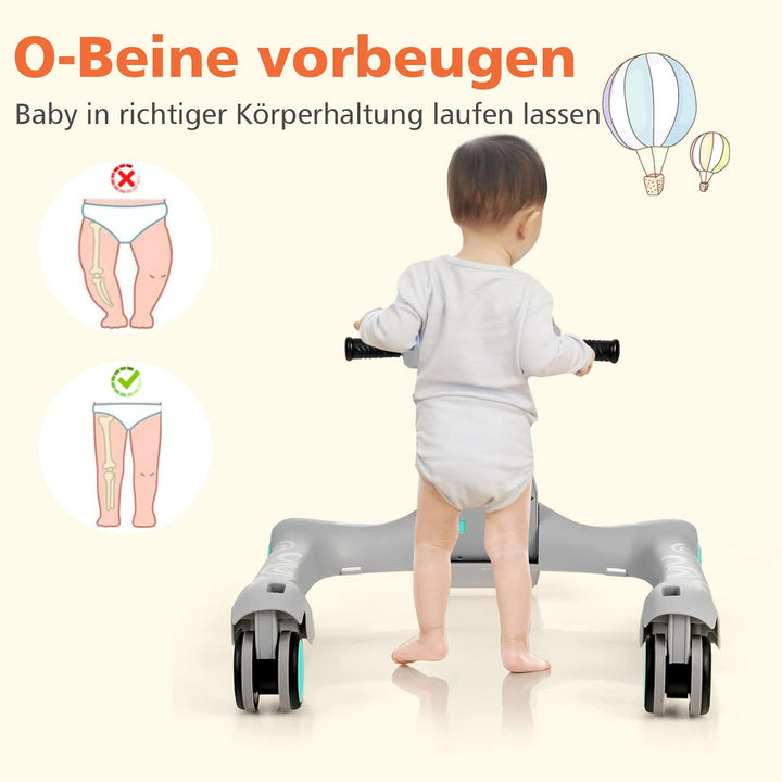 DREAMADE 2 in 1 Lauflernhilfe mit Musik & Licht, Baby Walker Höhenverstellbar & Klappbar, Gehfrei La