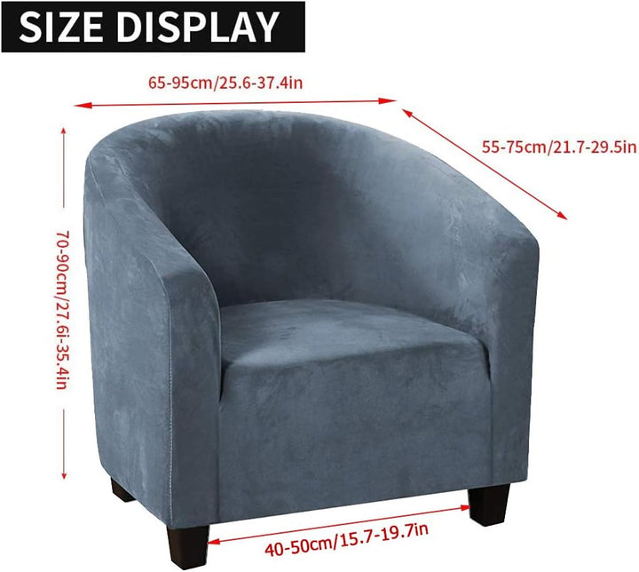 Mingfuxin Samt-Stuhlbezüge für Wannen, Hohe Dehnung Schalenstuhlbezüge Sessel Sofabezug Schonbezug S