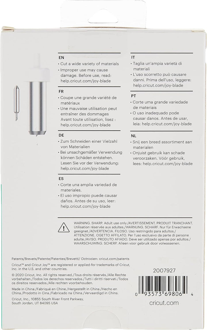 Cricut 2007927 Replacement Blades, Silver, for Joy &amp; Joy Smart Label beschreibbares Vinyl, White Bun
