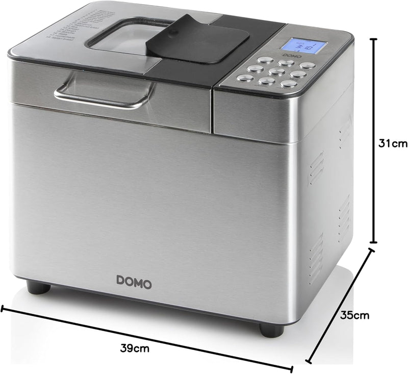 DOMO B3971 Brotbackautomat Schwarz, Silber (matt), Kunststoff