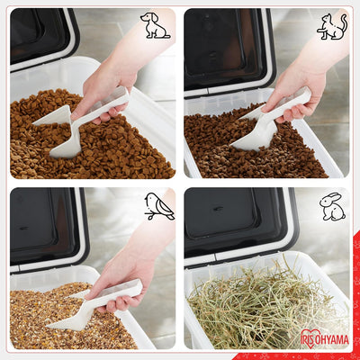 Iris Ohyama Hundefutter Aufbewahrung mit Rollen, 45L/15kg, Schwarz, Luftdichte Futterbox, Trockenfut