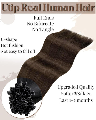 Hetto Echthaar Bondings Extensions Dunkelbraun Keratin Haar Extensions Echthaar Remy Bonding Extensi