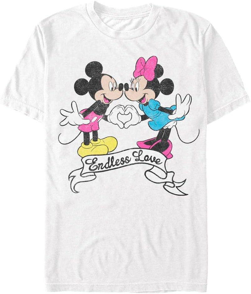 Disney Classics Unisex Mickey Classic-Endless Love Organic Short Sleeve T-Shirt S Weiss, S Weiss