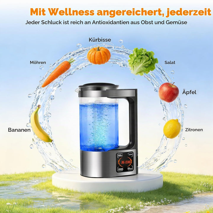 Jradse Wasserstoffgehaltener Wassergenerator, 2 l, tragbar, wasserstoffreich, mit PTC-Heizung, LED-B