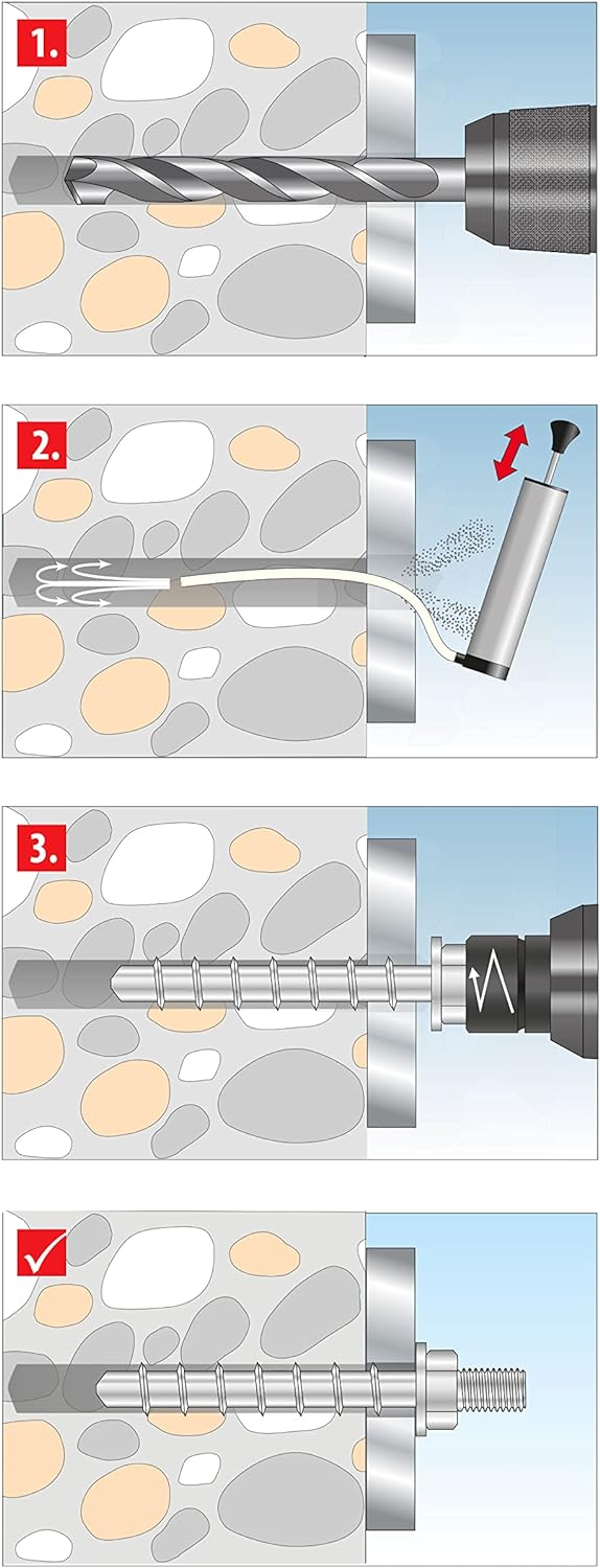 TOX Schraubanker Sumo Max 1 AG 6x55 mm, mit Anschlussgewinde M8, Stahl verzinkt, bauaufsichtlich zug