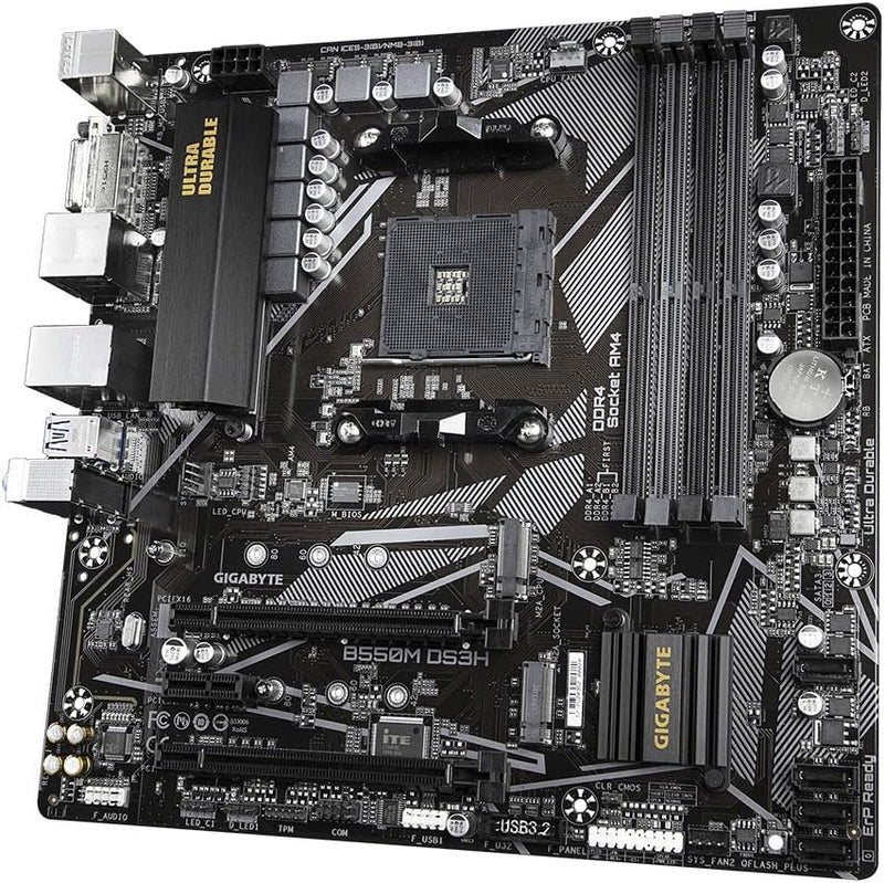 Gigabyte B550M DS3H Mainboard schwarz, único